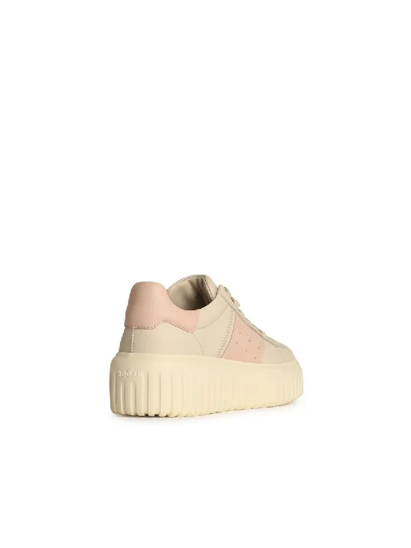 Hogan 'H645' Ivory Leather Sneakers