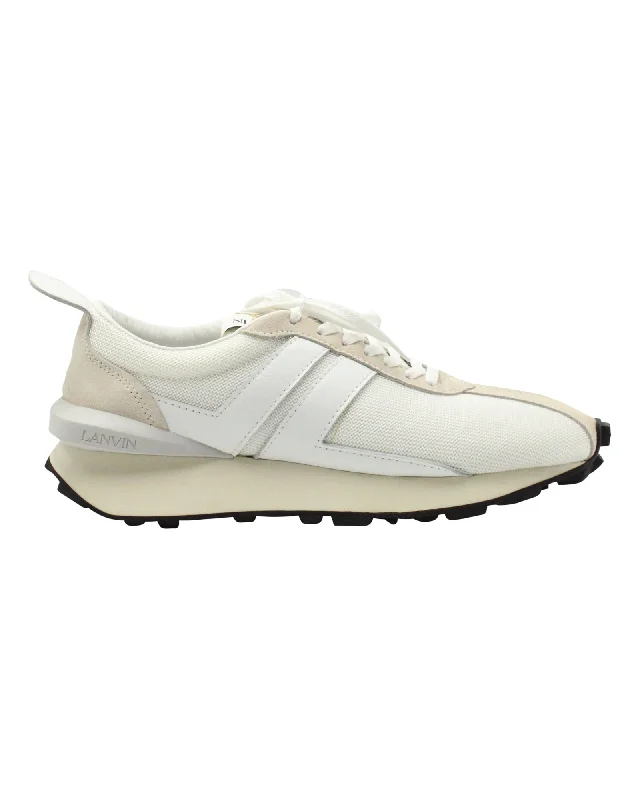 Lanvin Bumper Running Sneakers in Cream Polyester