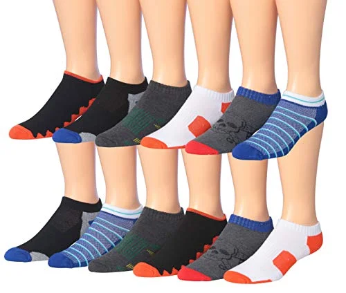 James Fiallo Men's 12-Pairs Performance Low Cut Athletic Sport Socks 2886-3