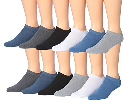 James Fiallo Men's 12-Pairs Performance Low Cut Athletic Sport Socks 2891-3-JC