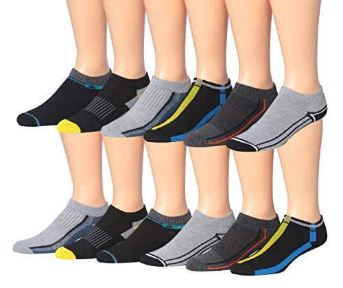 James Fiallo Men's 12-Pairs Performance Low Cut Athletic Sport Socks 2897-3