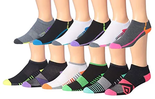 James Fiallo Men's 12-Pairs Performance Low Cut Athletic Sport Socks 2909-16