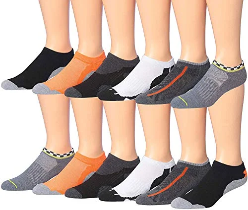 James Fiallo Men's 12-Pairs Performance Low Cut Athletic Sport Socks 2911-12