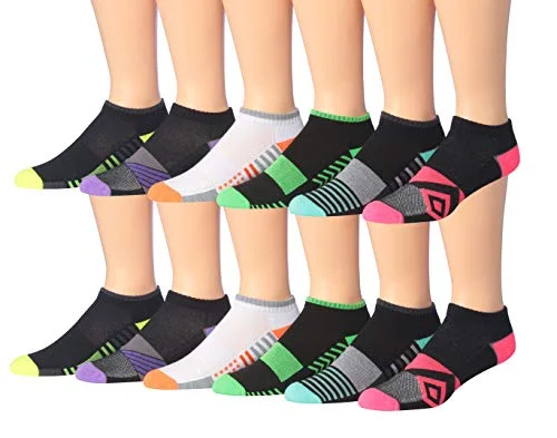 James Fiallo Men's 12-Pairs Performance Low Cut Athletic Sport Socks 2916-12