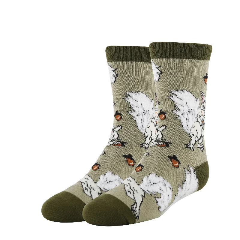 White Fox Squirrel Socks