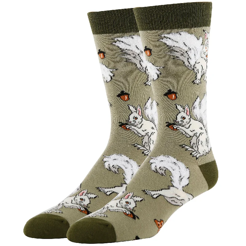 White Fox Squirrel Socks