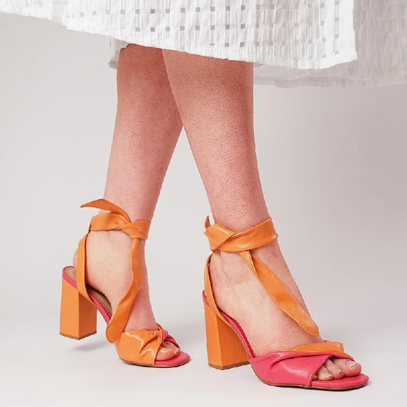 154038 Fuchsia/ Orange Heels