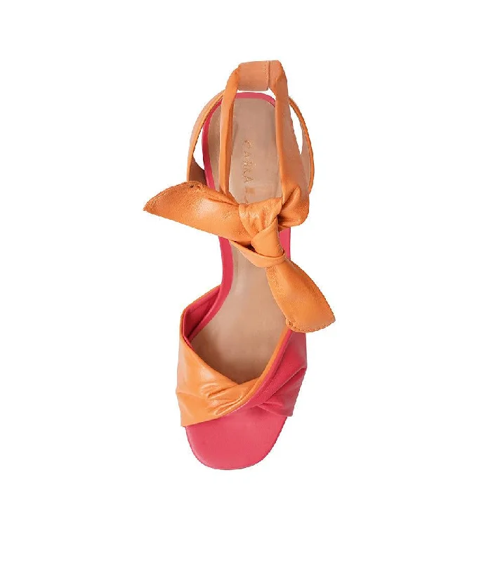 154038 Fuchsia/ Orange Heels