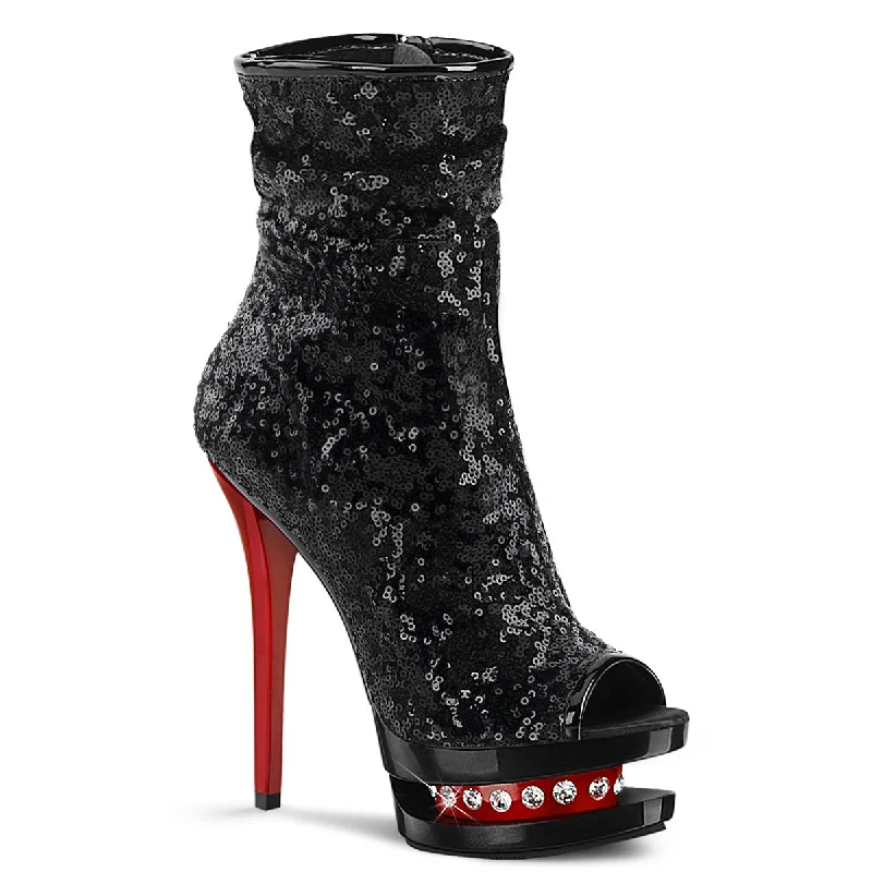 5 / Black Sequins/Black-Red