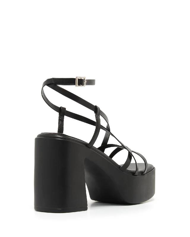 Daze Platform Heel Black Smooth