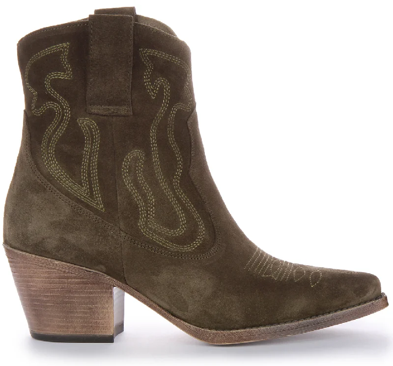 Justinreess England Nova Suede In Olive For Women