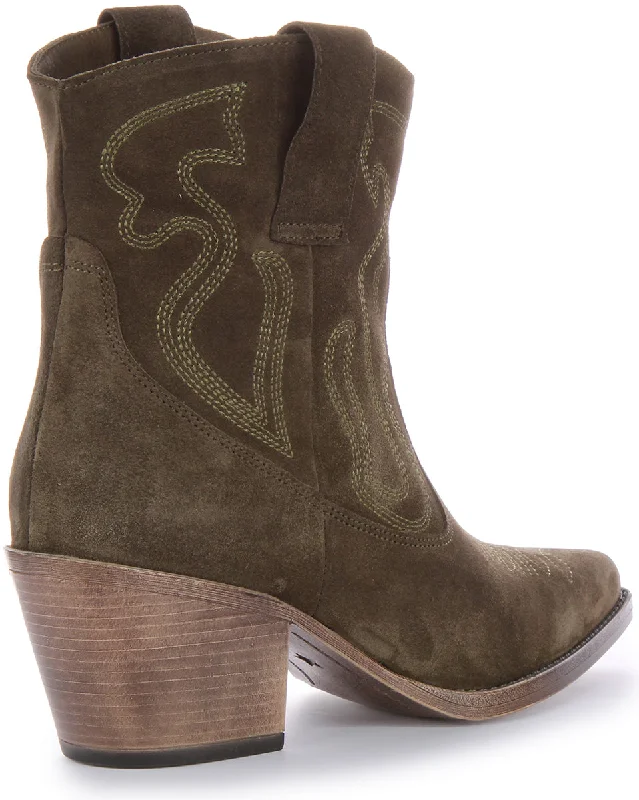 Justinreess England Nova Suede In Olive For Women