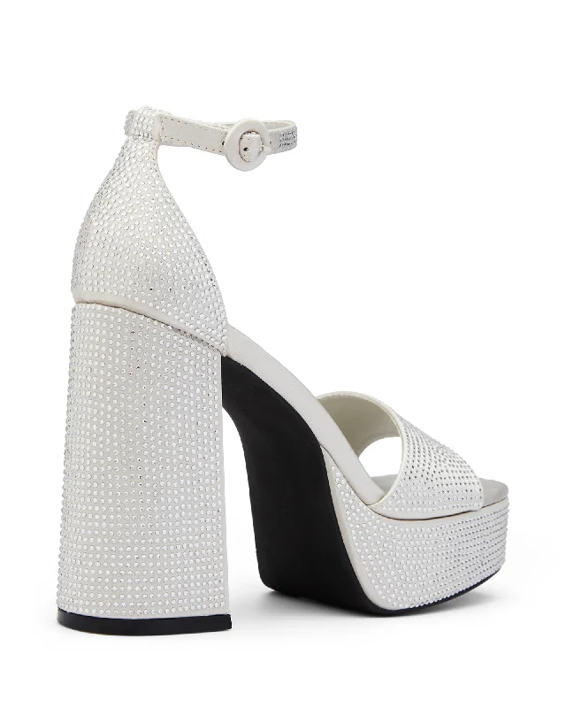 Moda Platform Heel Silver Satin