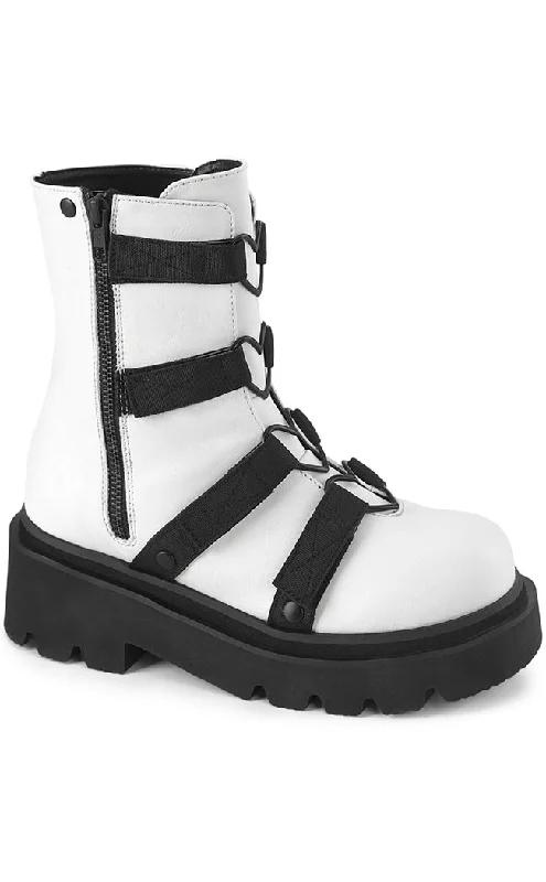 RENEGADE-50 White Vegan Ankle Boots