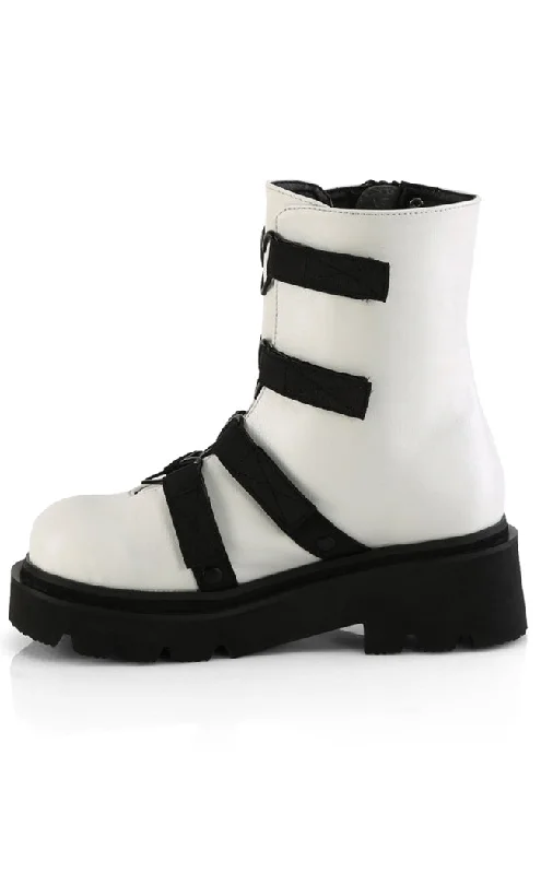 RENEGADE-50 White Vegan Ankle Boots