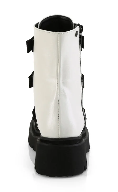 RENEGADE-50 White Vegan Ankle Boots