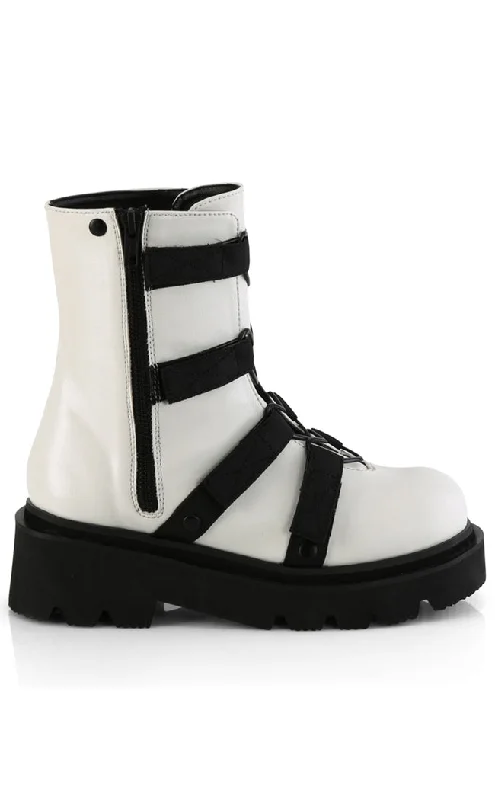 RENEGADE-50 White Vegan Ankle Boots