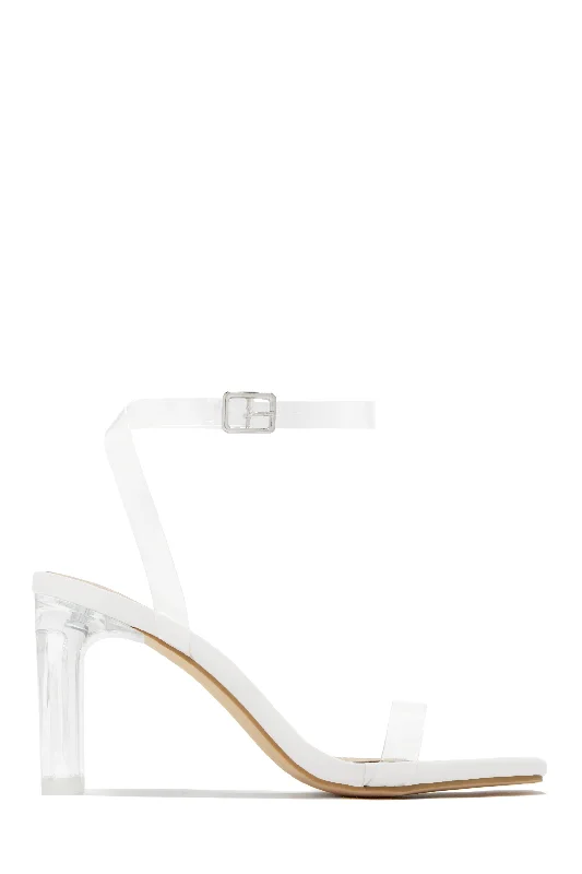 Simply Yours Clear Ankle Straps Heels - Gold