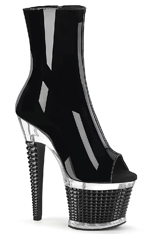 SPECTATOR-1012 Black Patent Ankle Boots