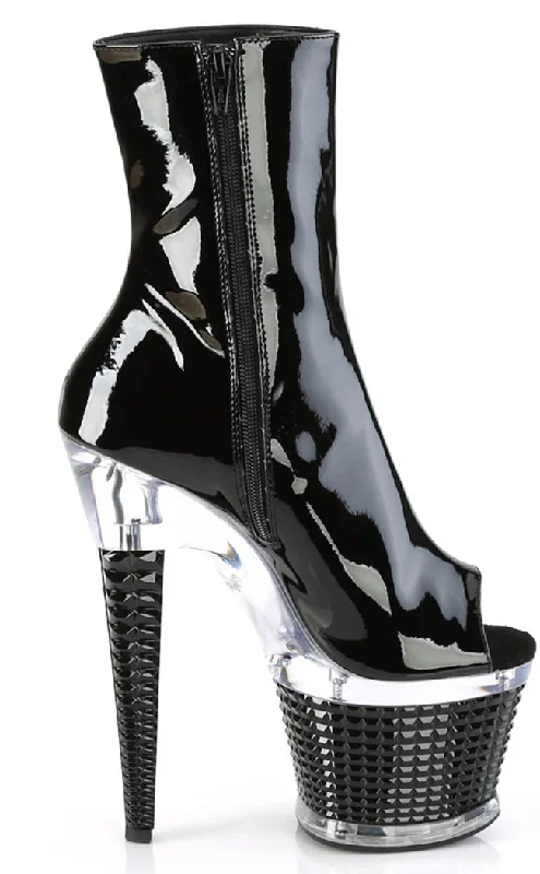 SPECTATOR-1012 Black Patent Ankle Boots