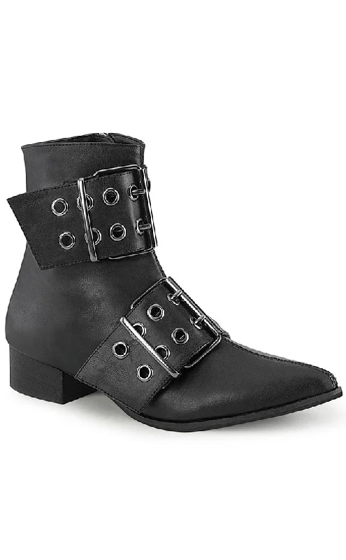 WARLOCK-55 Black Vegan Winklepicker Boots