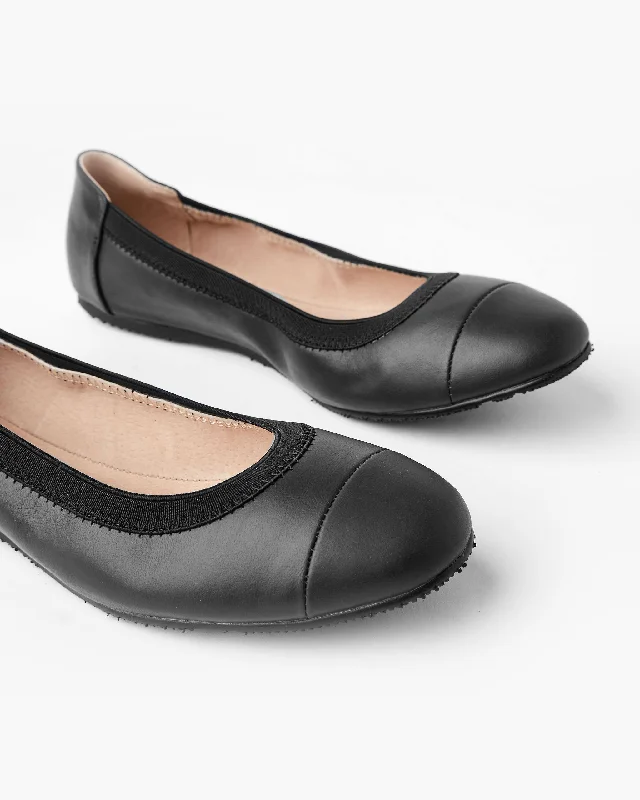 WALNUT MELBOURNE AVA BALLET FLAT  BLACK