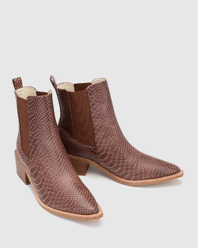 Avenue Boot - Tan Croc