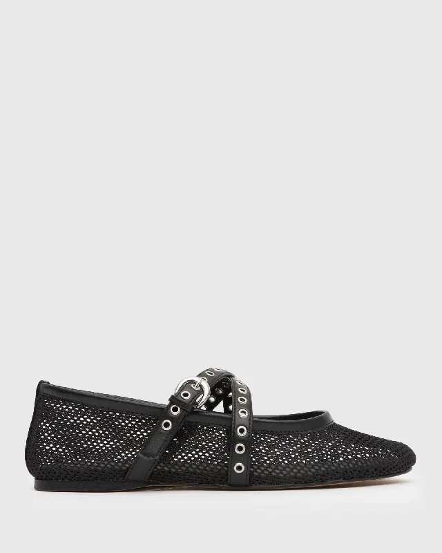 KERR Round Toe Mesh Ballet Flats