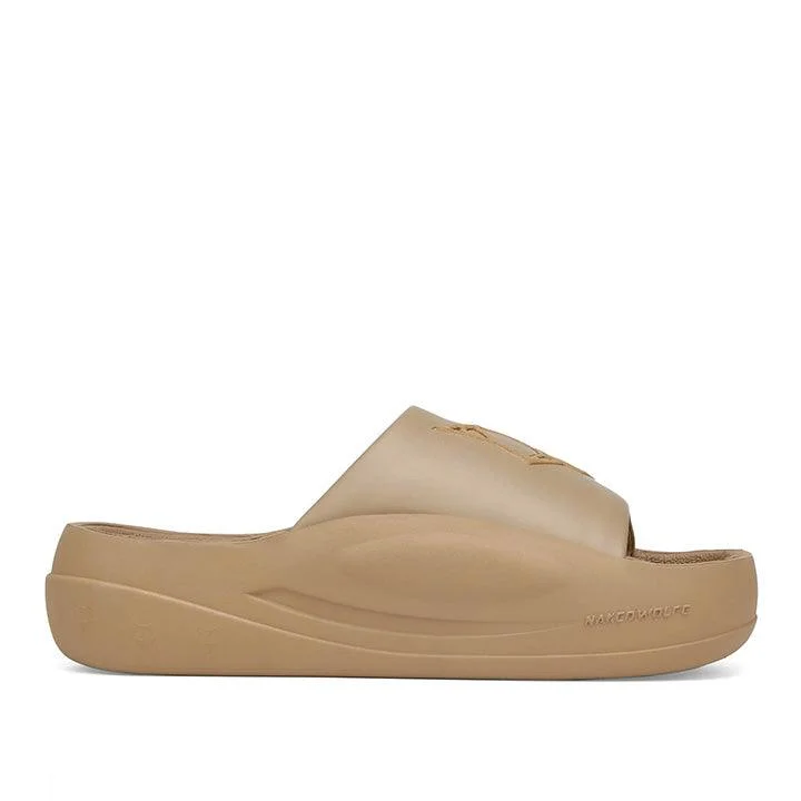 NAKED WOLFE TIDAL DARK BEIGE SLIDES