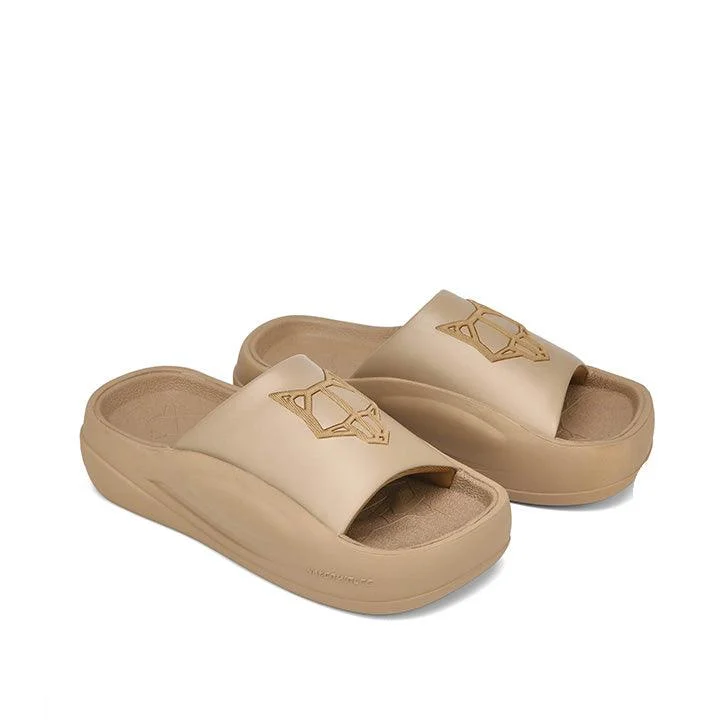 NAKED WOLFE TIDAL DARK BEIGE SLIDES