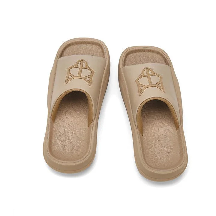 NAKED WOLFE TIDAL DARK BEIGE SLIDES