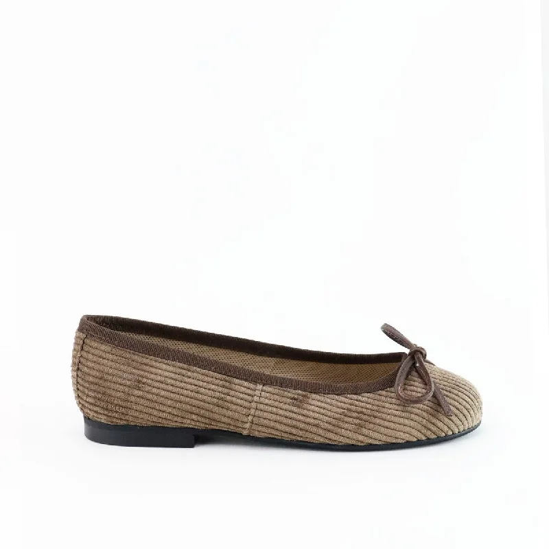 Papanatas Brown Corduroy Ballet Flat