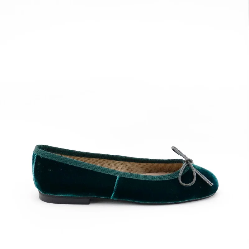 Papanatas Emerald Velvet Ballet Flat