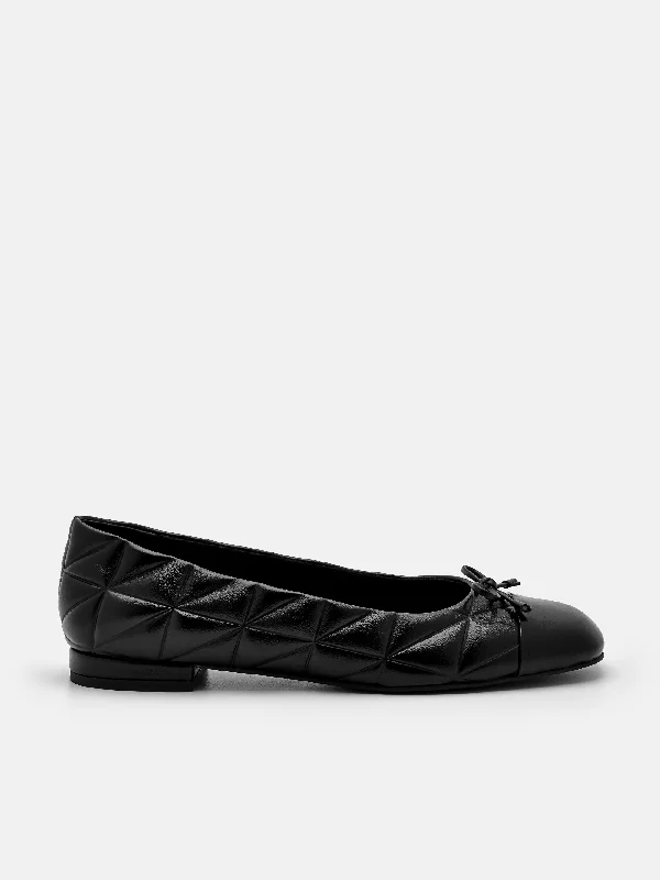 Kayla Leather Ballerina Flats in Pixel