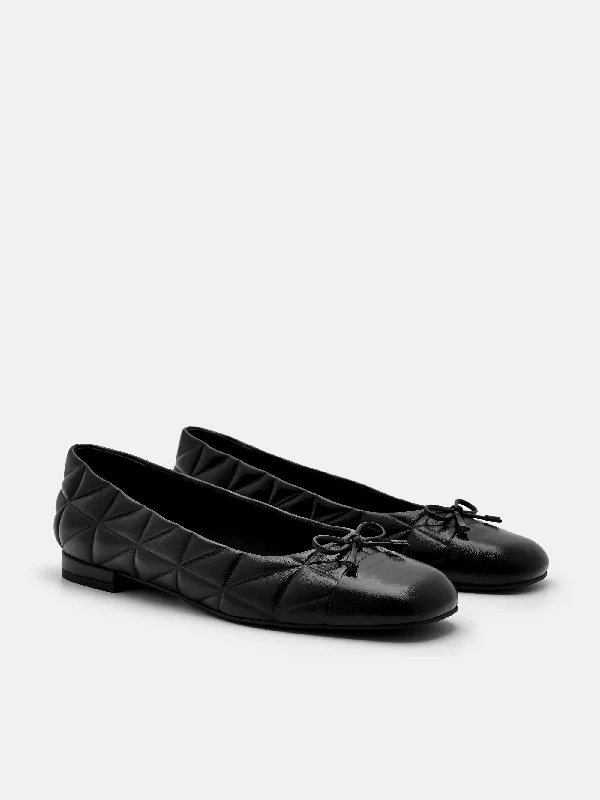 Kayla Leather Ballerina Flats in Pixel