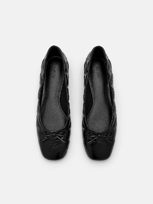 Kayla Leather Ballerina Flats in Pixel