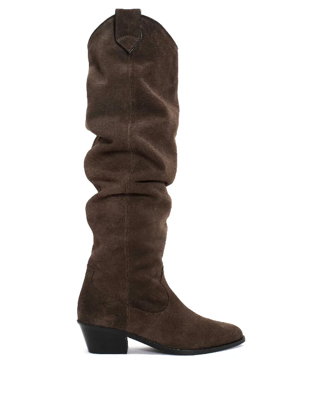 Trisha 35 Calf suede Coffee brown