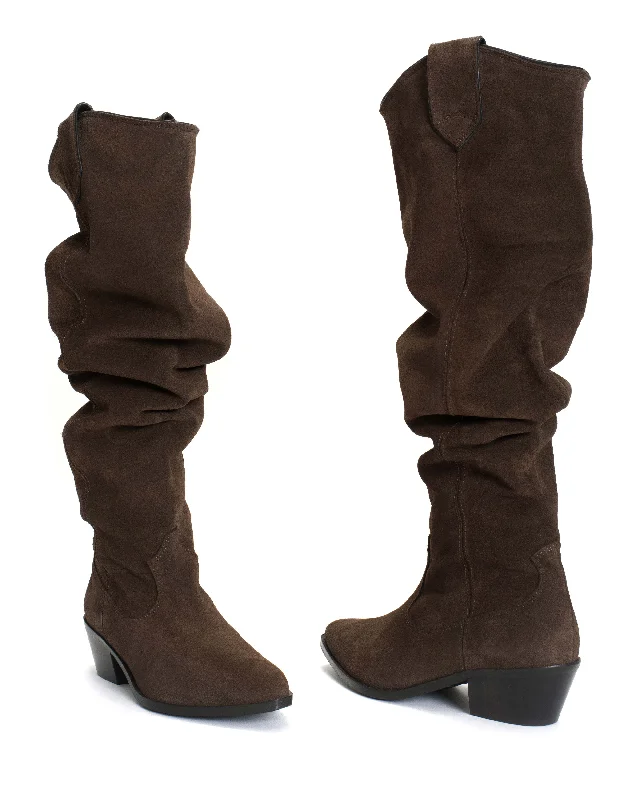 Trisha 35 Calf suede Coffee brown