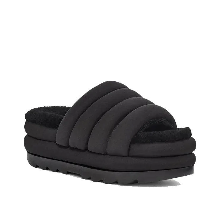 UGG MAXI SLIDE BLACK SLIPPERS