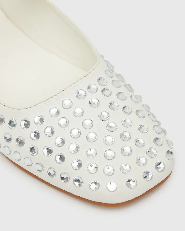 VERITY Diamante Bling Buckled Flats