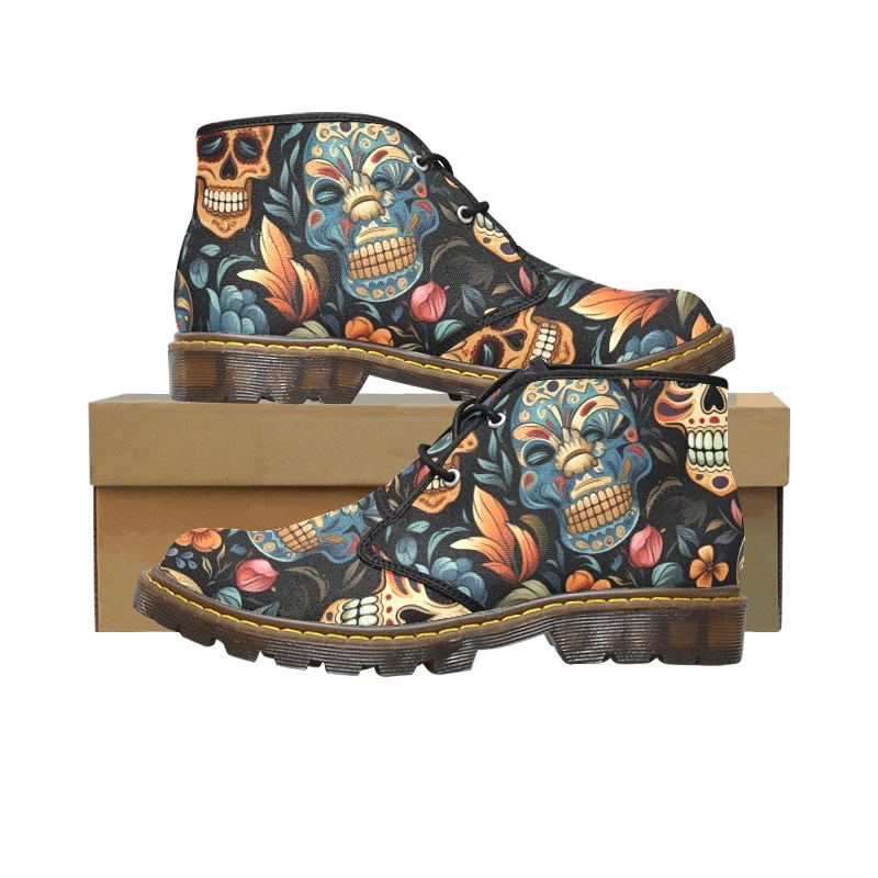 Women's Laughing Skulls Canvas Chukka Boots