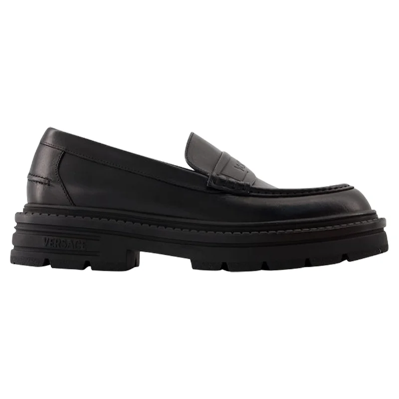 Adriano Loafers - Versace - Leather - Black