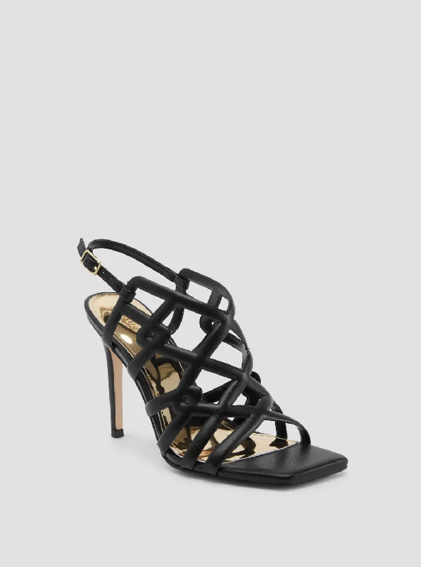 Black Teama Strappy High Heels