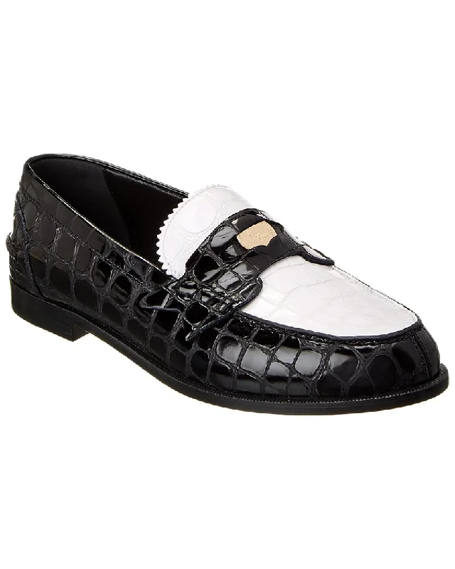 Christian Louboutin Penny Alligator-Embossed Leather Loafer