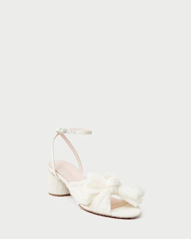 Dahlia Pearl Pleated Bow Heel