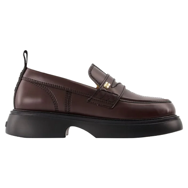 Everyday Loafers - Ganni - Synthetic Leather - Melting Chocolate