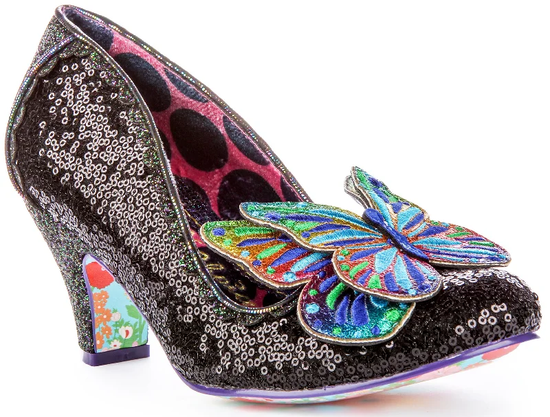 Irregular Choice Madam Mariposa Heels In Black