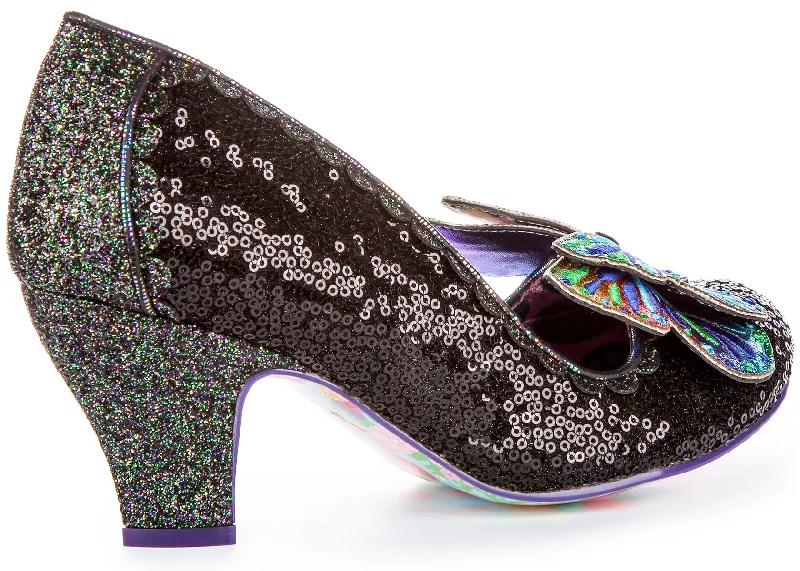 Irregular Choice Madam Mariposa Heels In Black