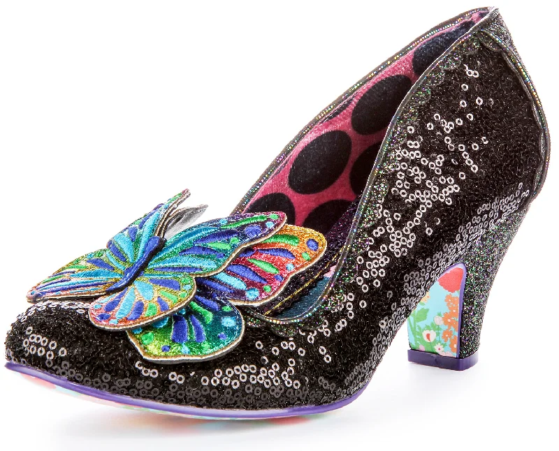 Irregular Choice Madam Mariposa Heels In Black