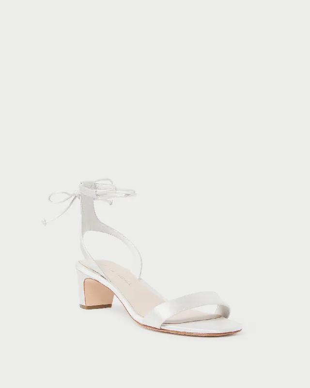 Jackie Cream Mid-Heel Sandal